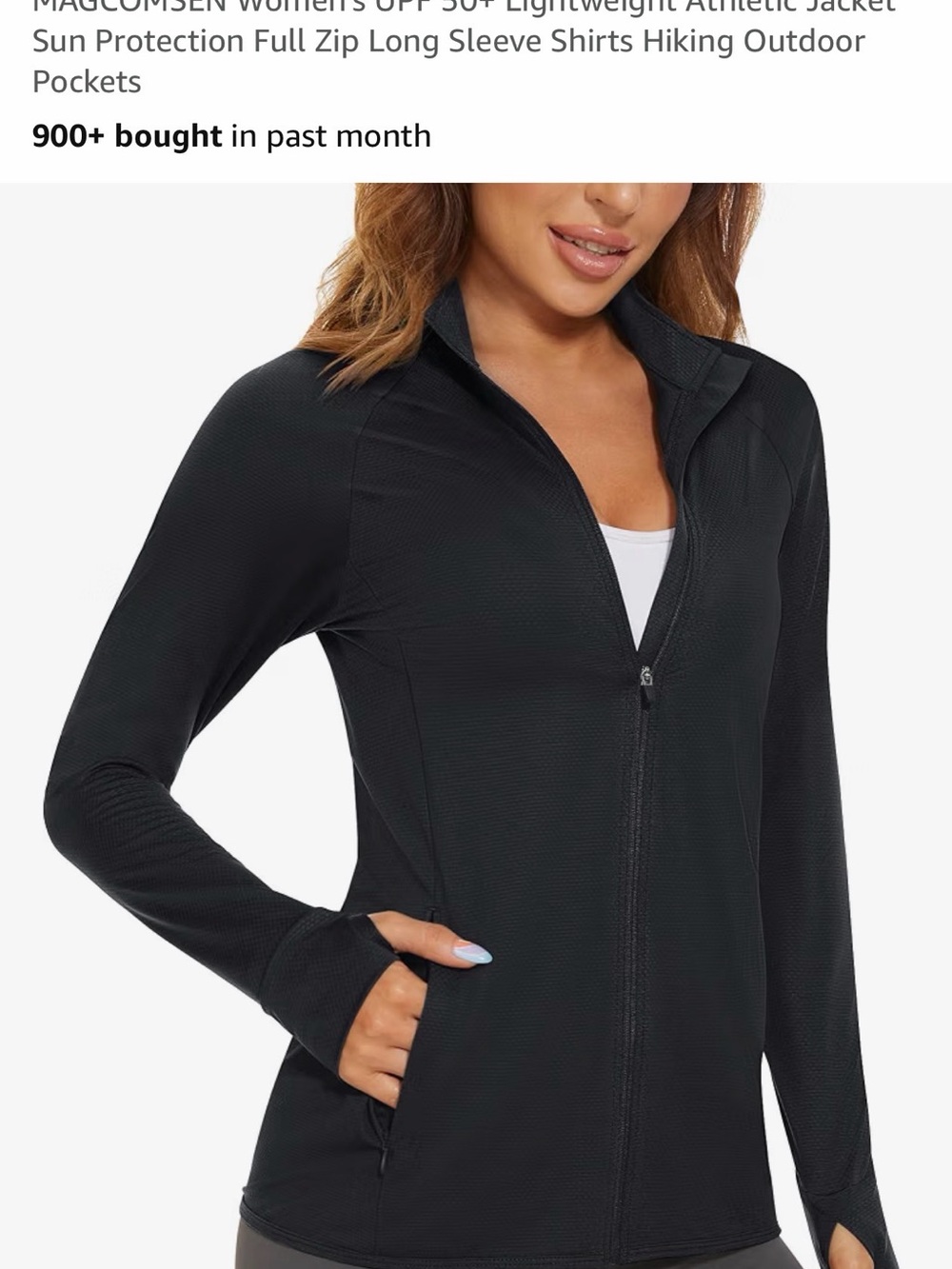 Women's Black Lightweight Zip-Up Jacket